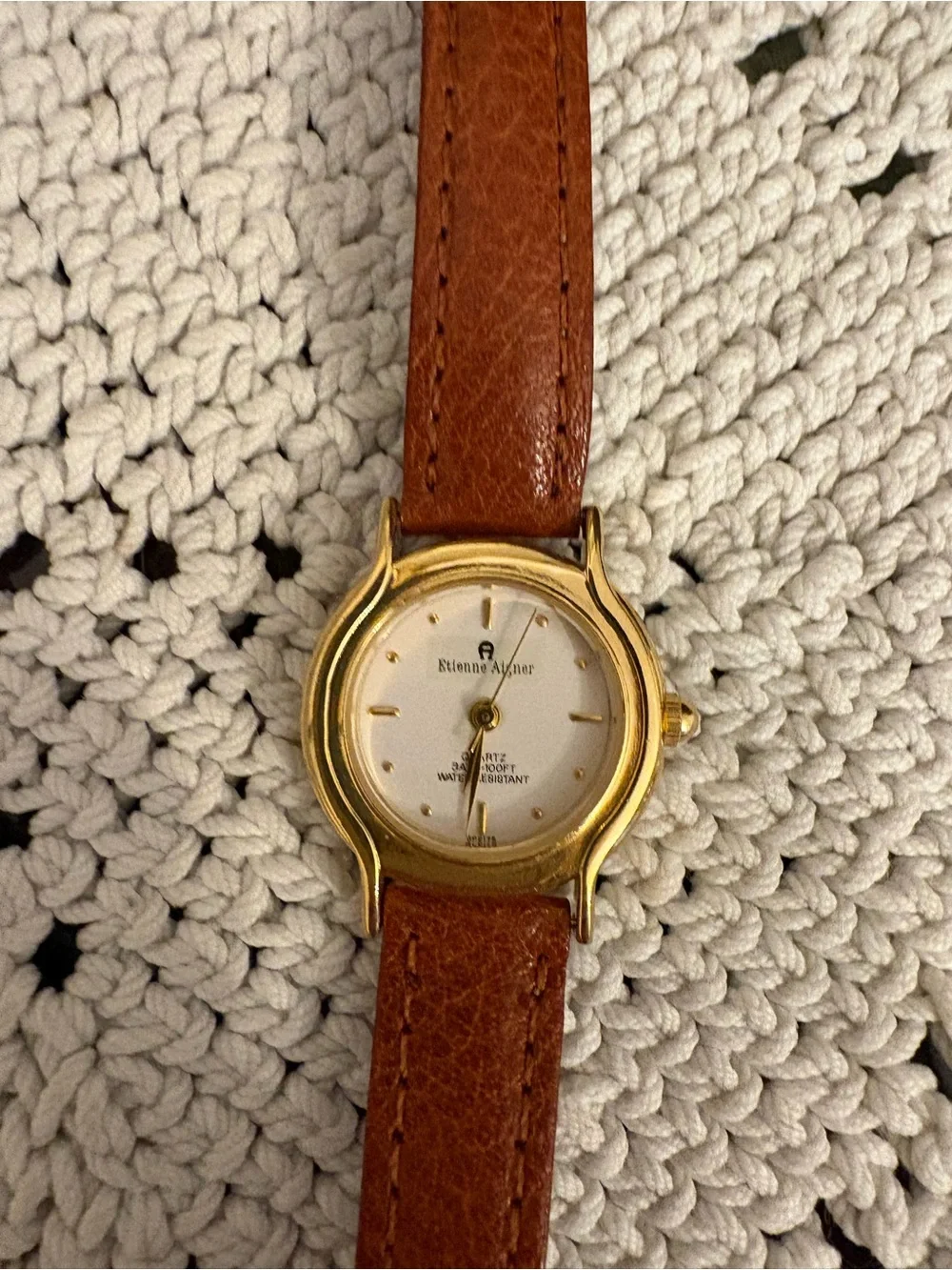 VTG 90’s Etienne Aigner Watch Gold & Brown Leather Strap Does Not Work - Picture 5 of 7